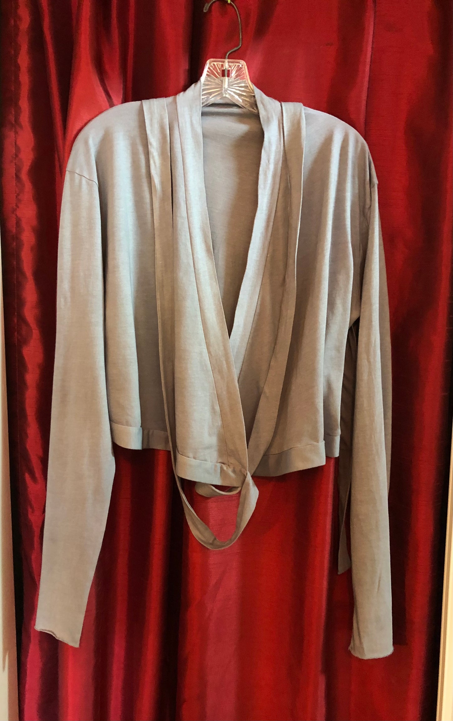 white wraparound sweater