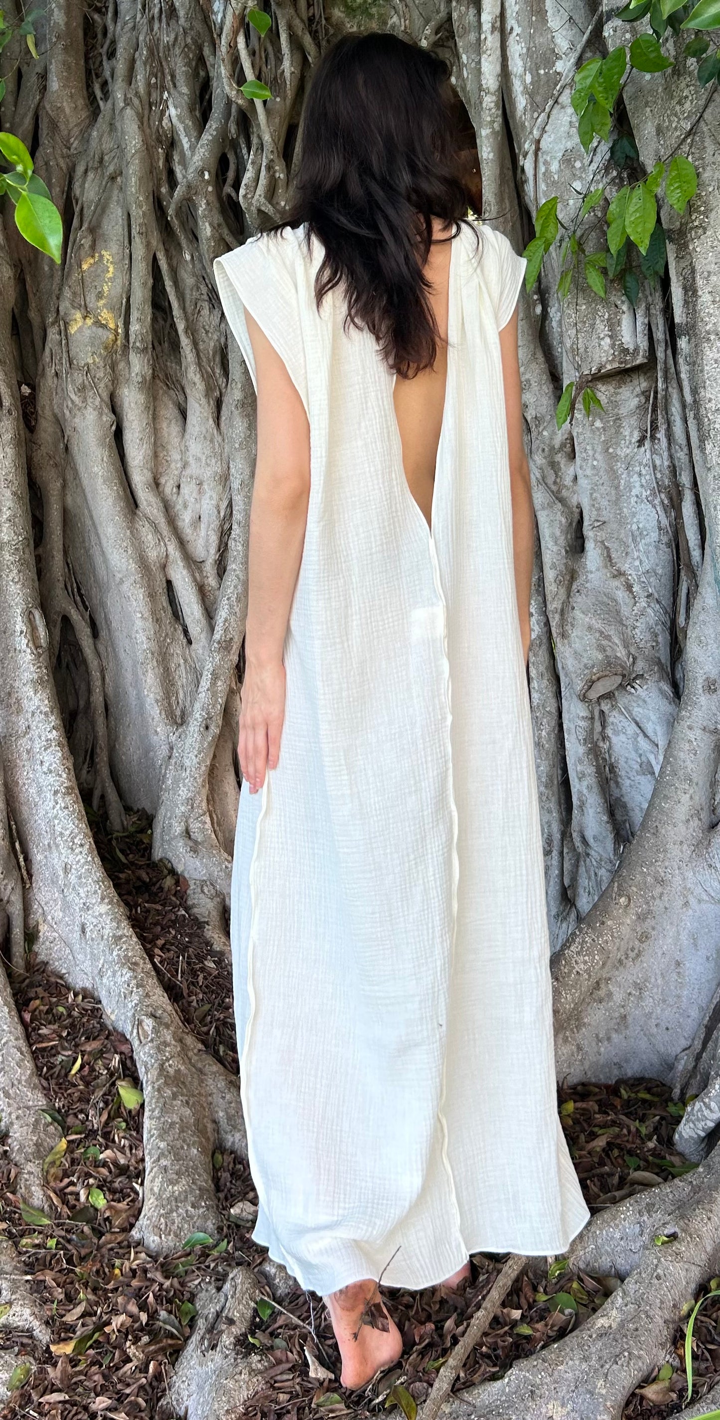 Egyptian cotton  gauze Criss cross dress